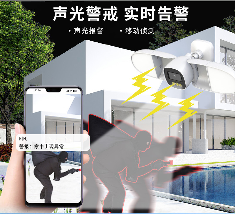 Home Security Flood Lights - Câmera IP de Segurança Residencial com