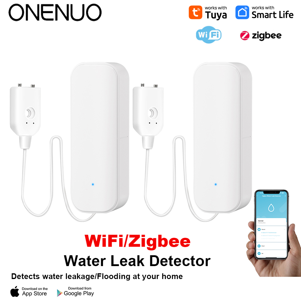Home Security Equipment - Sensor de água wi-fi/zigbee, alarme de