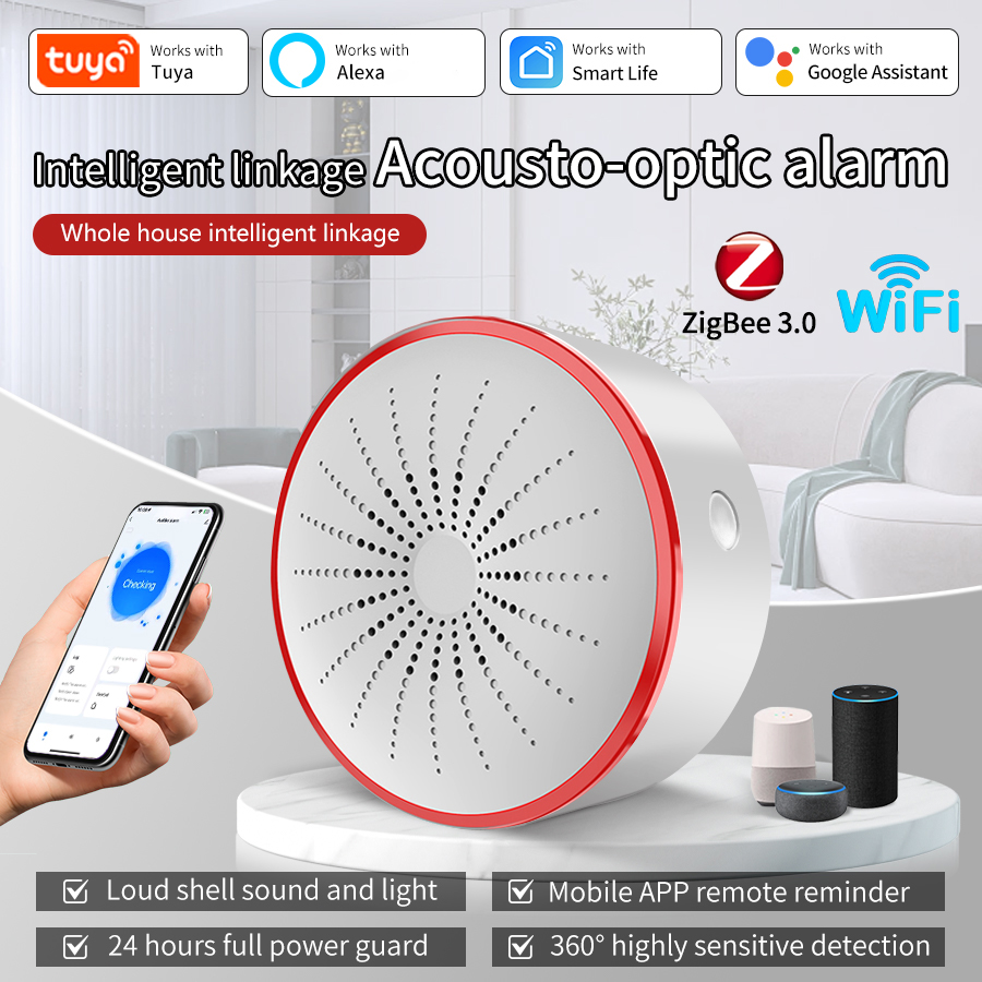 Home Security Equipment - Sirene de Alarme Inteligente Tuya WiFi