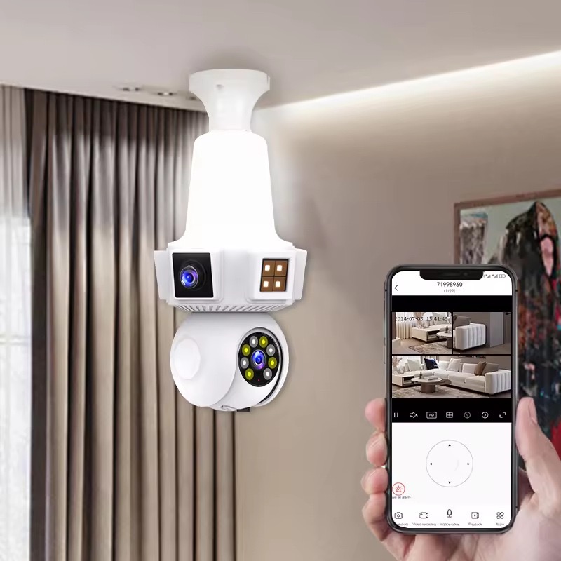 Home Security Flood Lights - 6mp v380pro app lente dupla cor