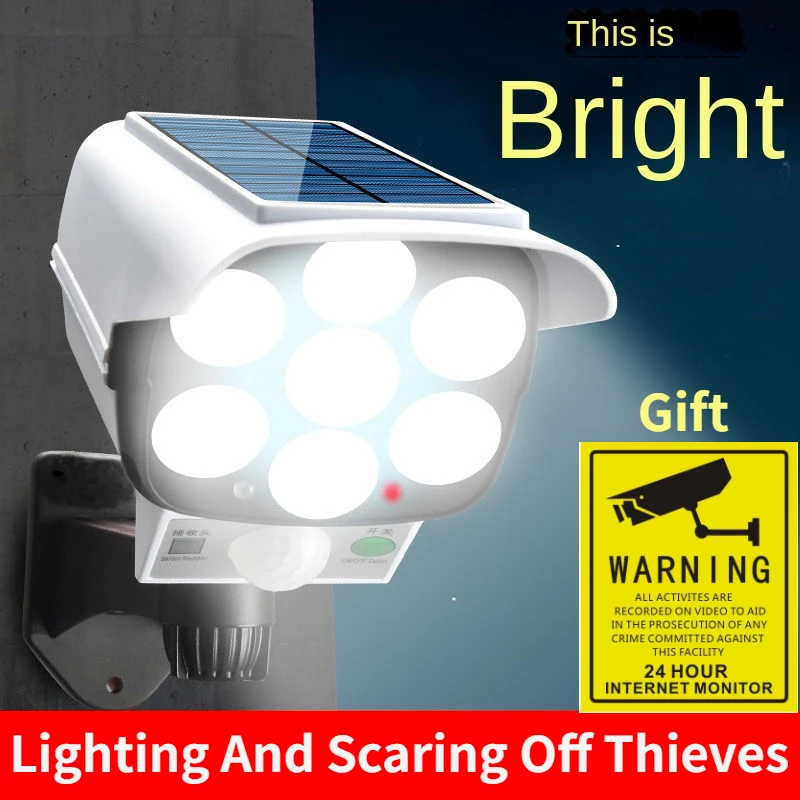 Home Security Camera Installation - Luz solar ao ar livre sensor
