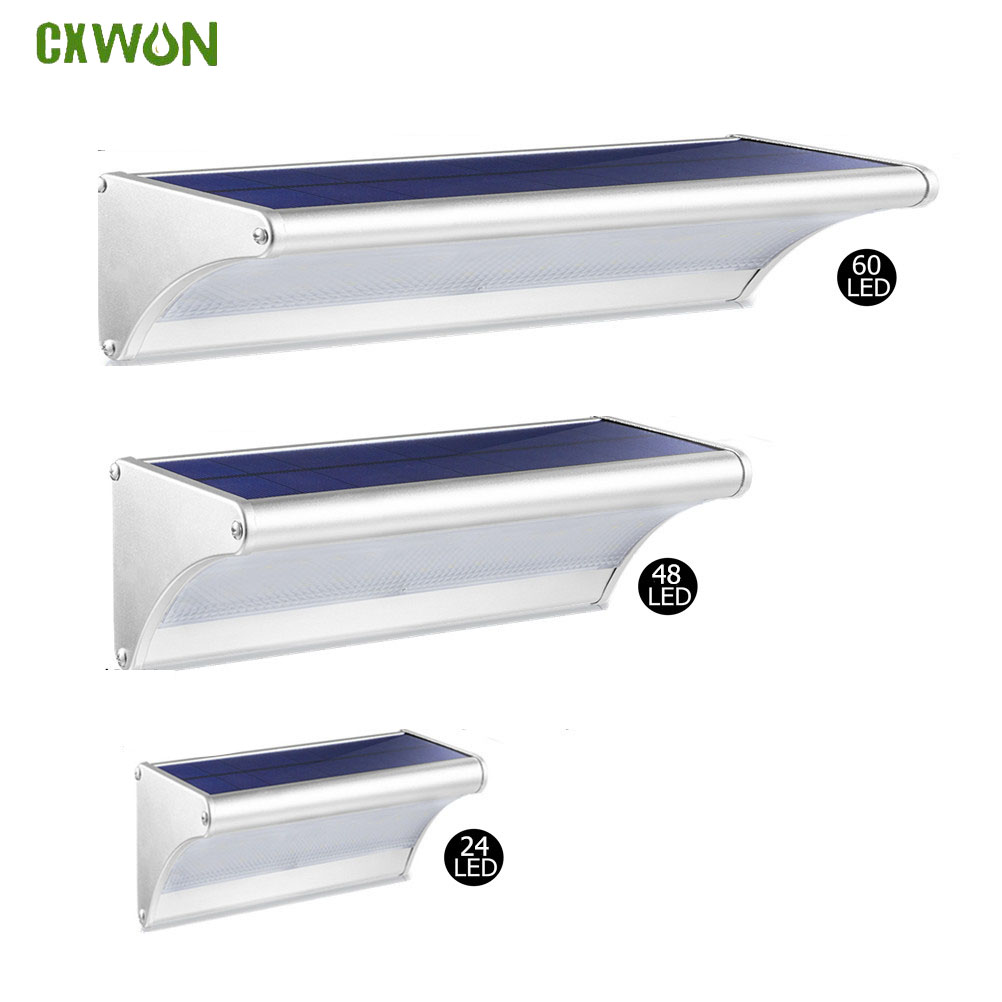 Home Security Flood Lights - Lâmpada solar externa 60/48/24led, à prova
