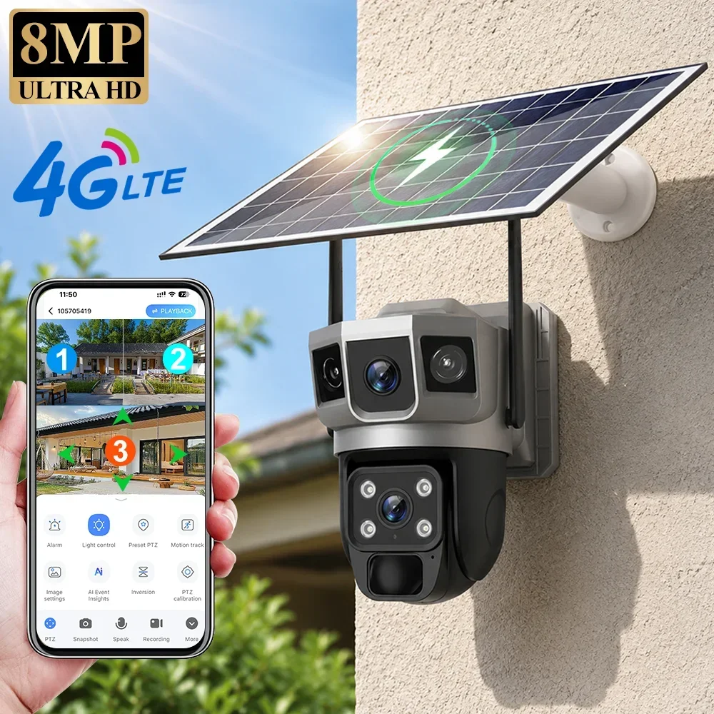 Home Security Camera Installation - Câmera V380 4K com 3 Telas,