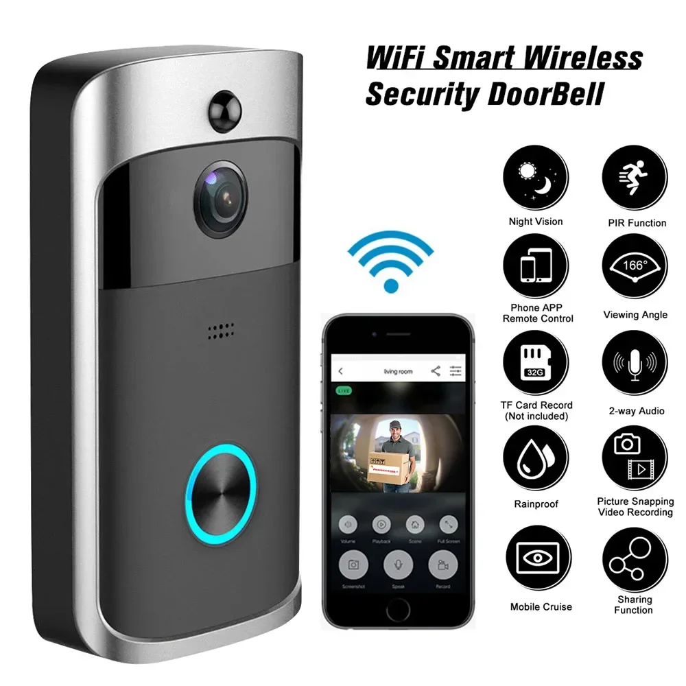 Home Security Camera Installation - Câmera de Campainha Sem Fio WIFI