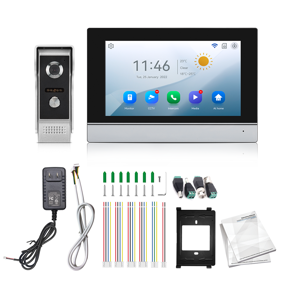 Home Security Camera Installation - 7 Polegada tela ips 2mp tuya