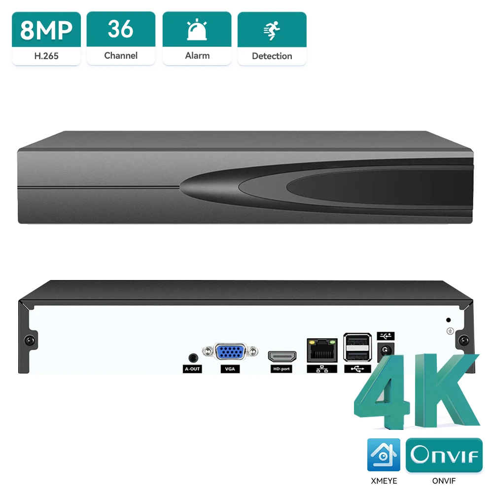 Home Security Equipment - Gravador de Vídeo em Rede 4K