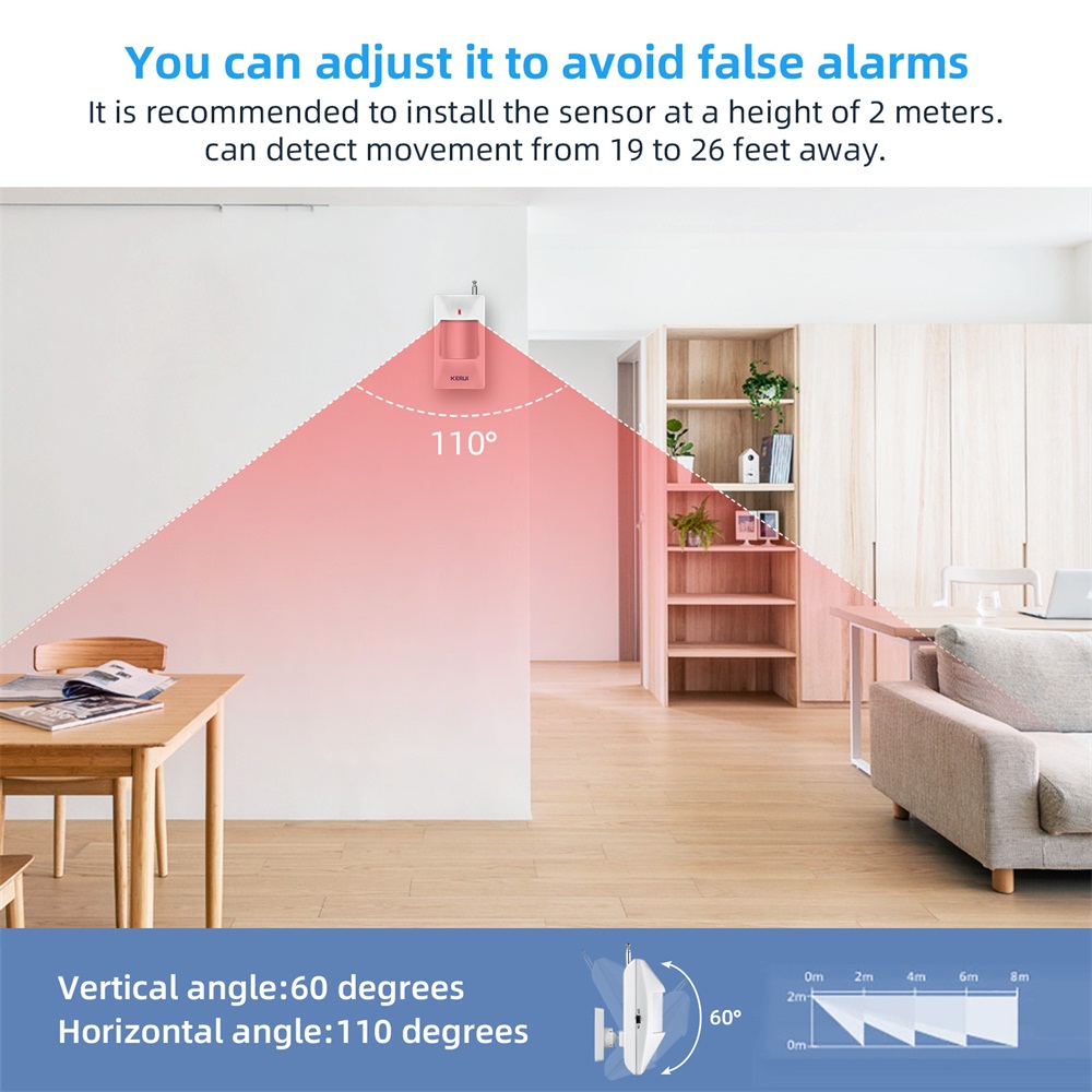 KERUI-Sem fio PIR Motion Senso - Home Security Equipment avaliação e preço