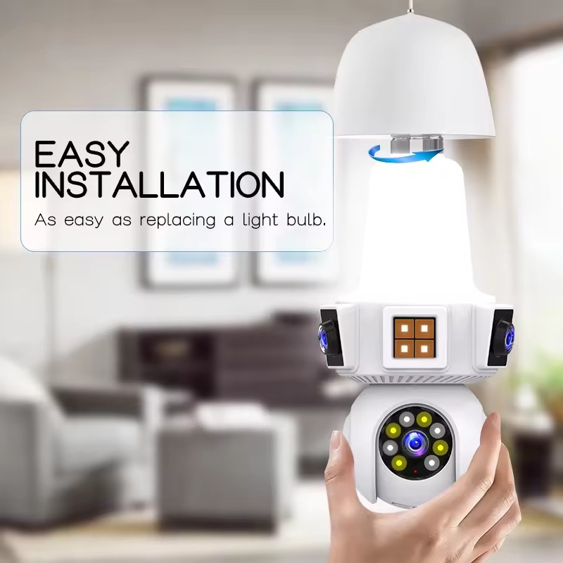 6mp v380pro app lente dupla co - Home Security Flood Lights avaliação e preço