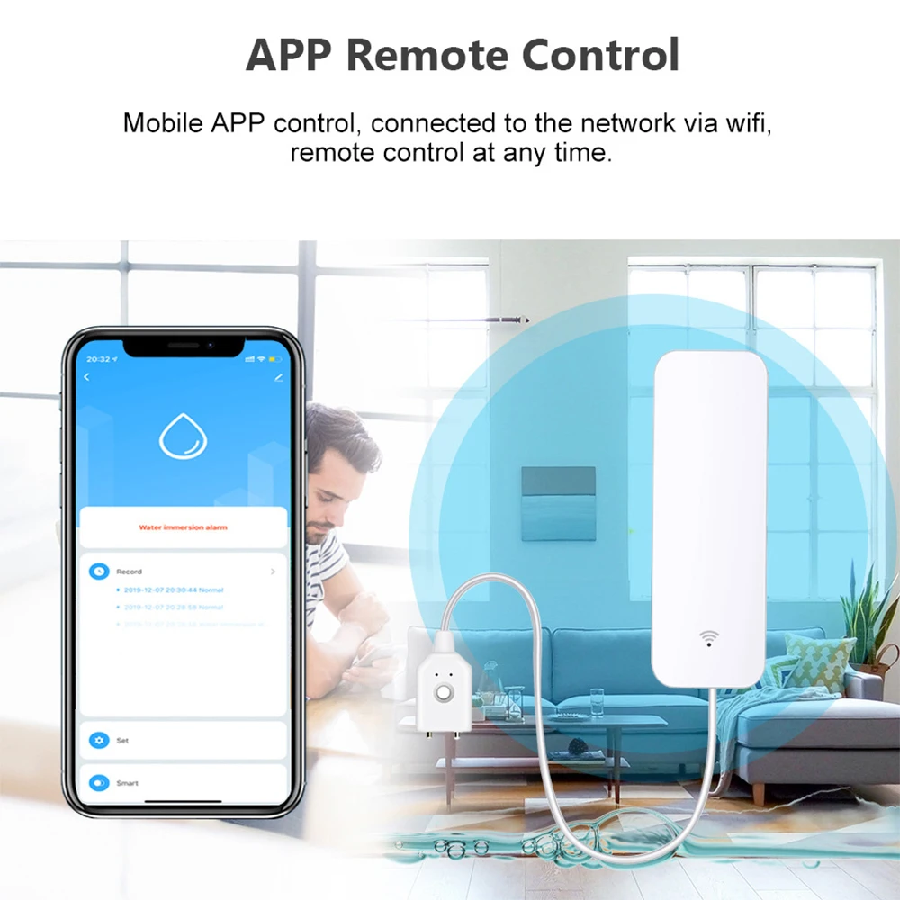 Tuya wifi zigbee sensor de águ - Home Security Equipment avaliação e preço