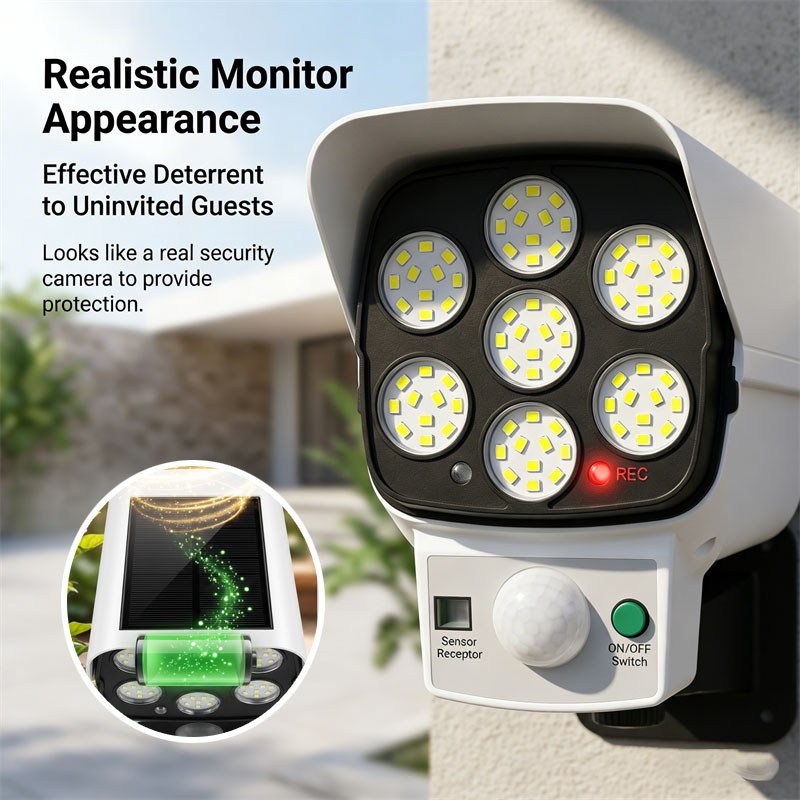 Câmera de Segurança Falsa Sola - Home Security Flood Lights avaliação e preço