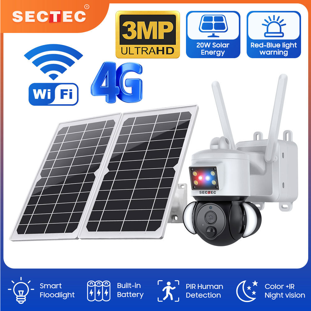 Secotec-câmera de segurança pt - Home Security Flood Lights avaliação e preço