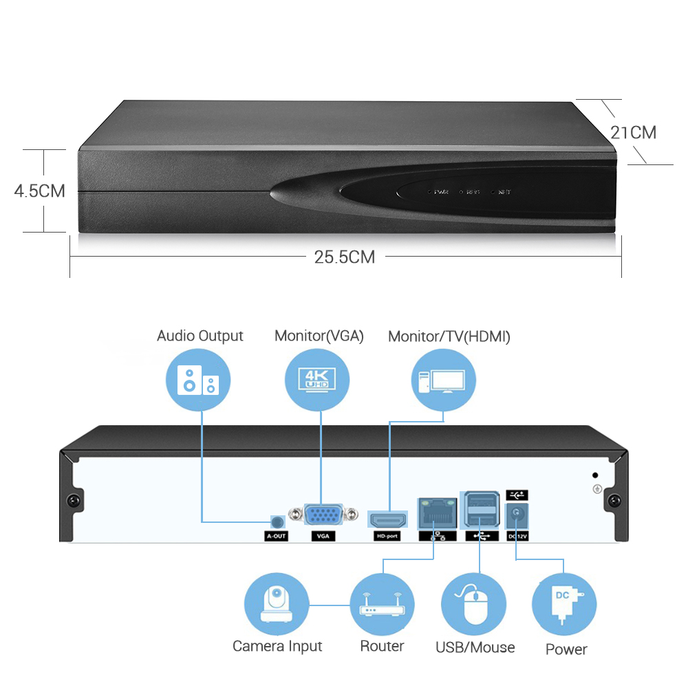 Gravador de Vídeo em Rede 4K O - Home Security Equipment avaliação e preço